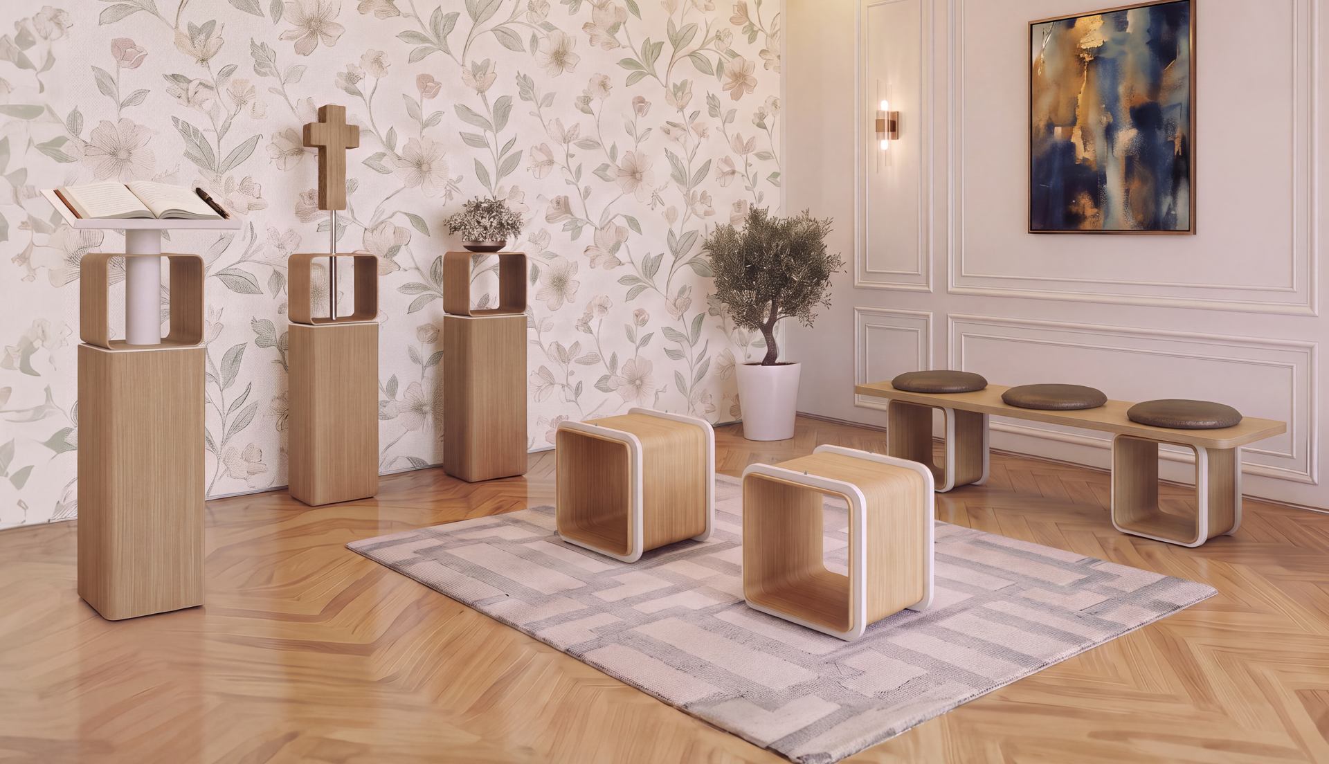 Set 5 - Arredo funebre completo con reggibara Clarius